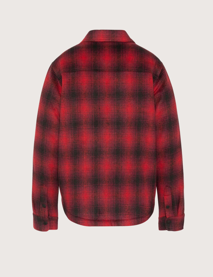 SCHOTT Veste Homme Carry à Carreaux Doublée Sherpa Rouge - 2