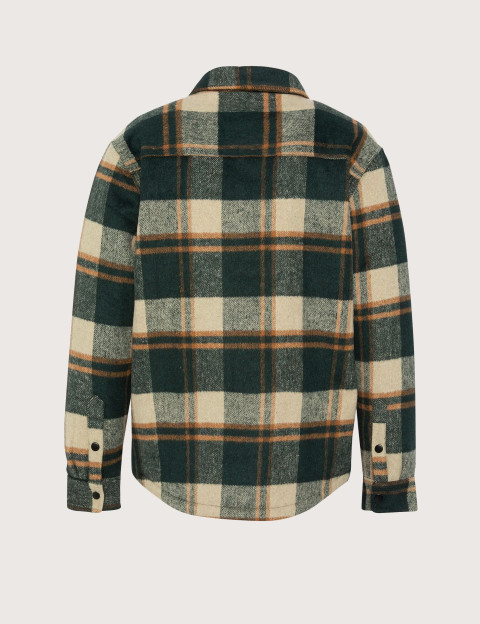 Veste Homme Carry à Carreaux Doublée Sherpa Kaki - Schott