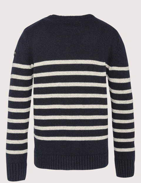 Pull Homme Col Rond à Rayures Marine - Schott