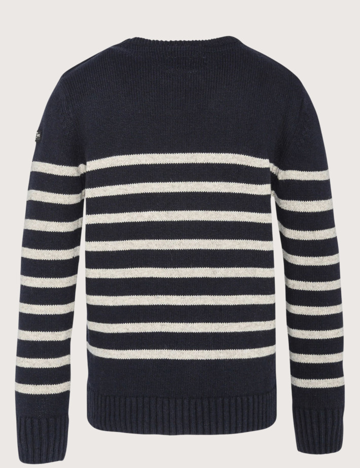 Pull Homme Col Rond à Rayures Marine - Schott