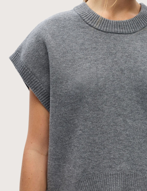 OBJECT Pull Femme Sans Manches Itone Anthracite - 2