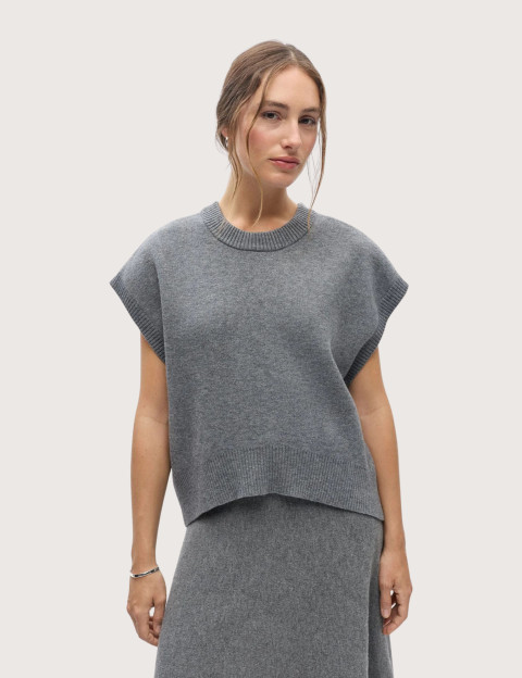 OBJECT Pull Femme Sans Manches Itone Anthracite - 3