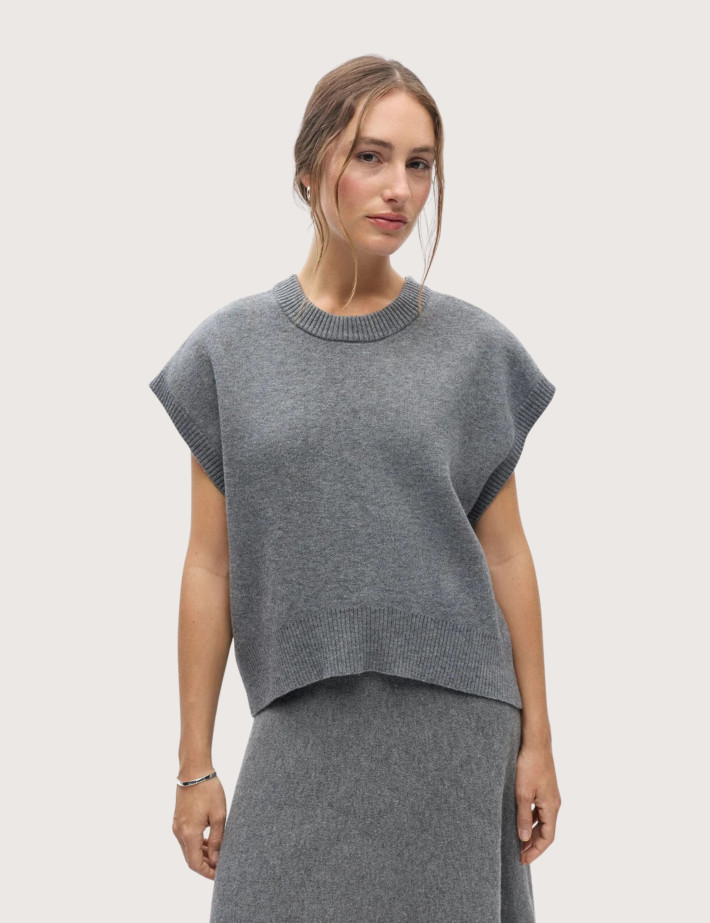 OBJECT Pull Femme Sans Manches Itone Anthracite - 3