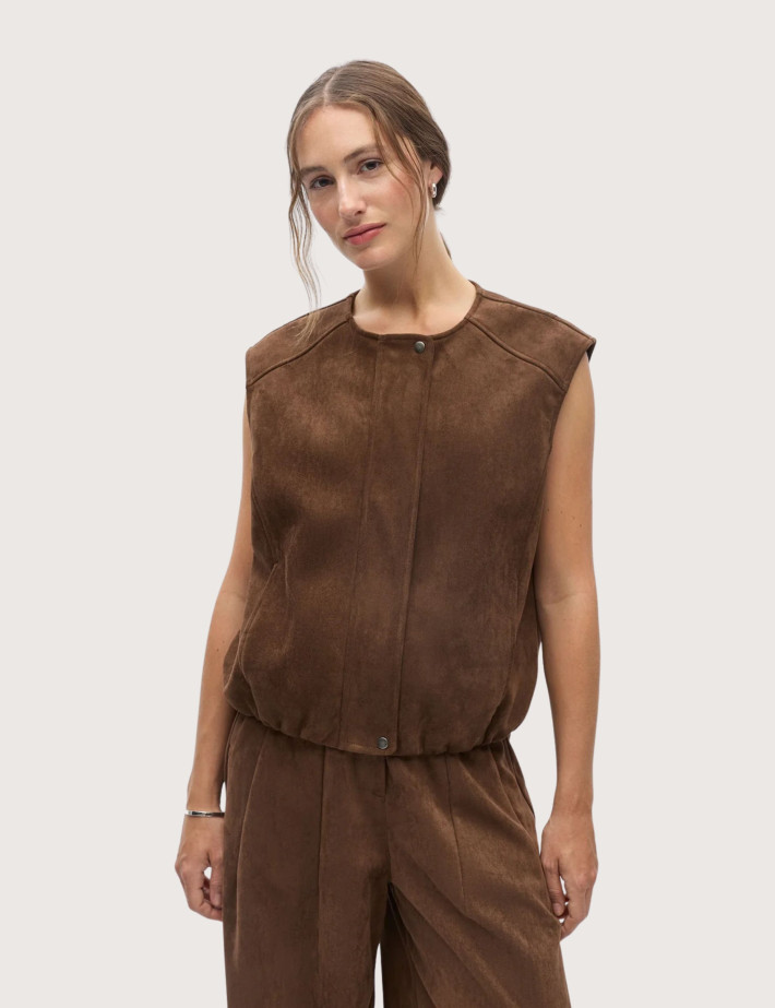 OBJECT Veste Sans Manches Femme Denna Camel - 2