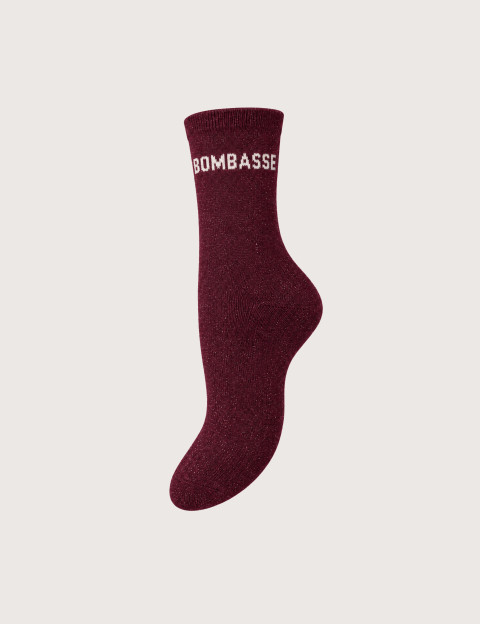 PIECES Chaussettes Longues Glitter Sebby Bombasse Bordeaux
