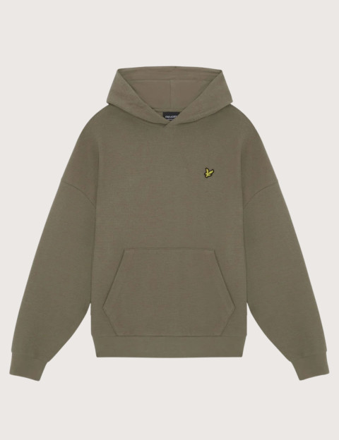Lyle & Scott Sweat à Capuche Côtelé Geo Homme Kaki