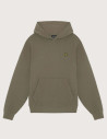 Lyle & Scott Sweat à Capuche Côtelé Geo Homme Kaki