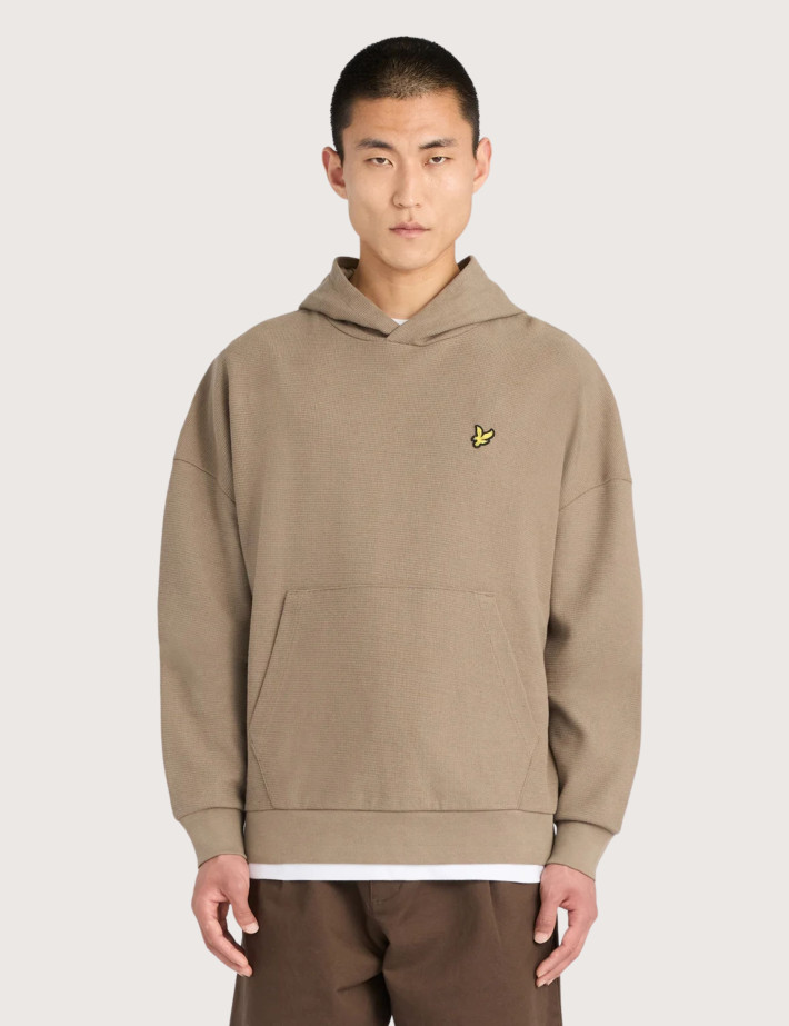 Lyle & Scott Sweat à Capuche Côtelé Geo Homme Kaki - 2