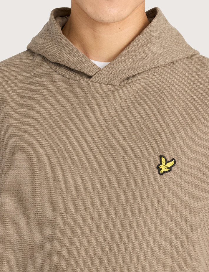 Lyle & Scott Sweat à Capuche Côtelé Geo Homme Kaki - 4
