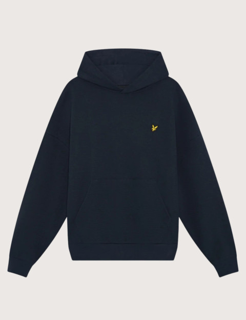 Lyle & Scott Sweat à Capuche Côtelé Geo Homme Marine