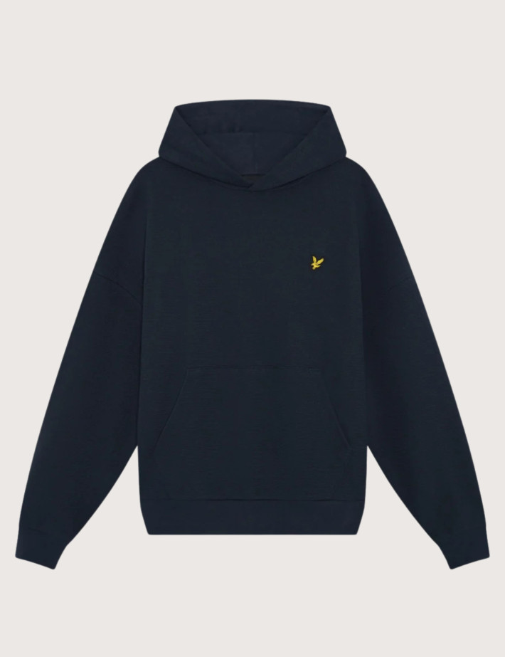 Lyle & Scott Sweat à Capuche Côtelé Geo Homme Marine