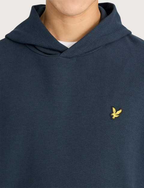 Lyle & Scott Sweat à Capuche Côtelé Geo Homme Marine - 4