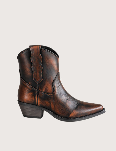 Mexicana Bottes Santiags Avec Motif Aigle en Cuir Marta Marron