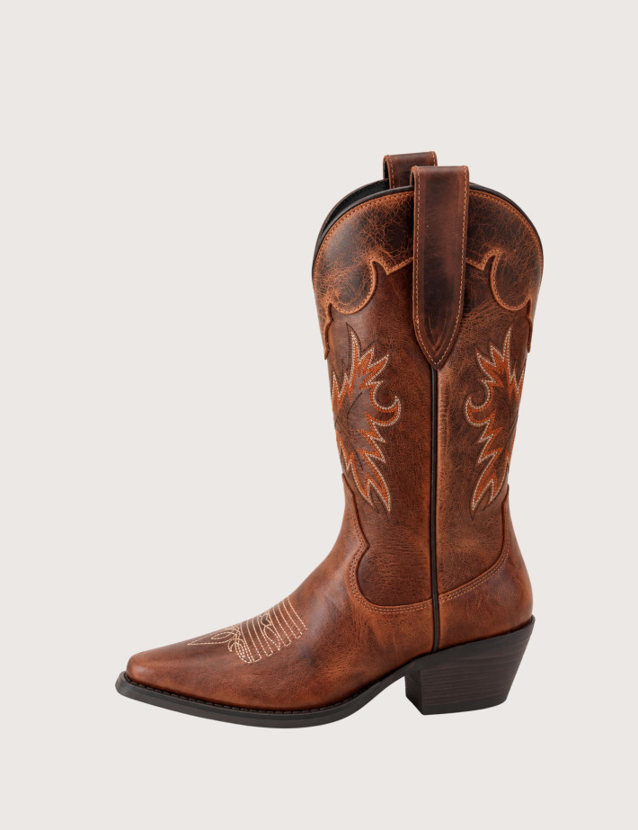 Mexicana Bottes Santiags Avec Motif Aigle en Cuir Macha Marron - 5