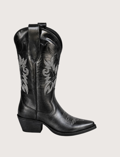 Mexicana Bottes Santiags Avec Motif Aigle en Cuir Macha Noir