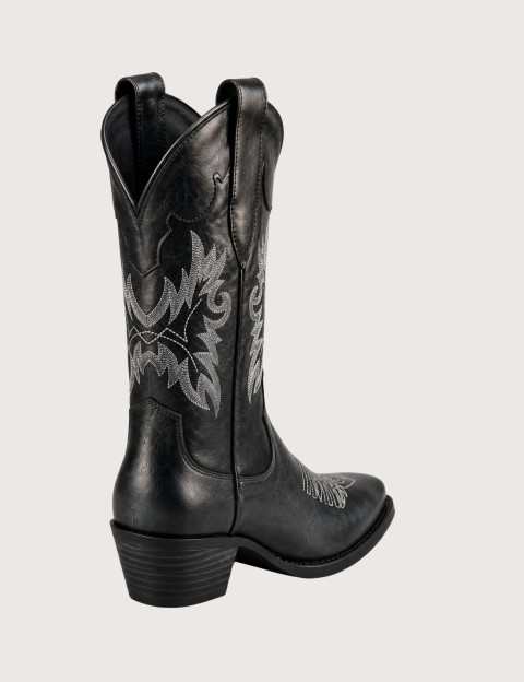 Mexicana Bottes Santiags Avec Motif Aigle en Cuir Macha Noir - 6