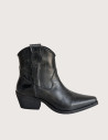 Bottes Santiags Avec Motif Aigle en Cuir Marta Noir - Mexicana