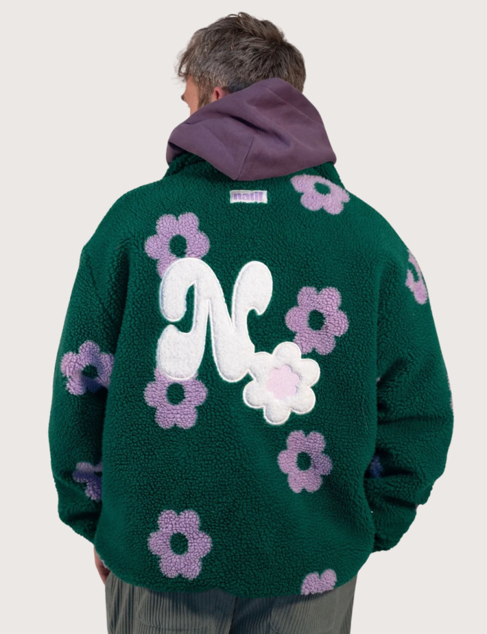 Natif Veste Homme Sherpa Flowers Vert - 3