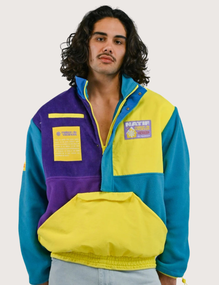 Natif Polaire Sherpa Vareuse Maison de Vacances Bleu