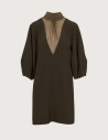 IMPERIAL Robe Col Cheminée Voile Kaki
