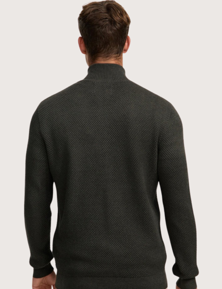 KRONSTADT Zipper en Maille Homme Erik Kaki - 5