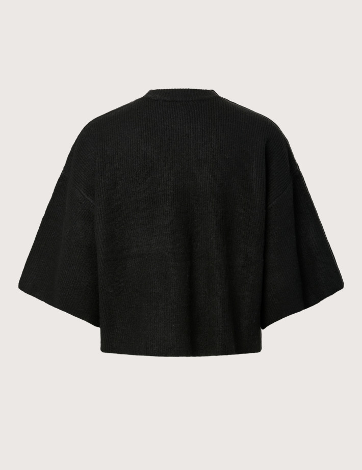PIECES T-Shirt Femme Manches 2/4 Niko Noir - 2