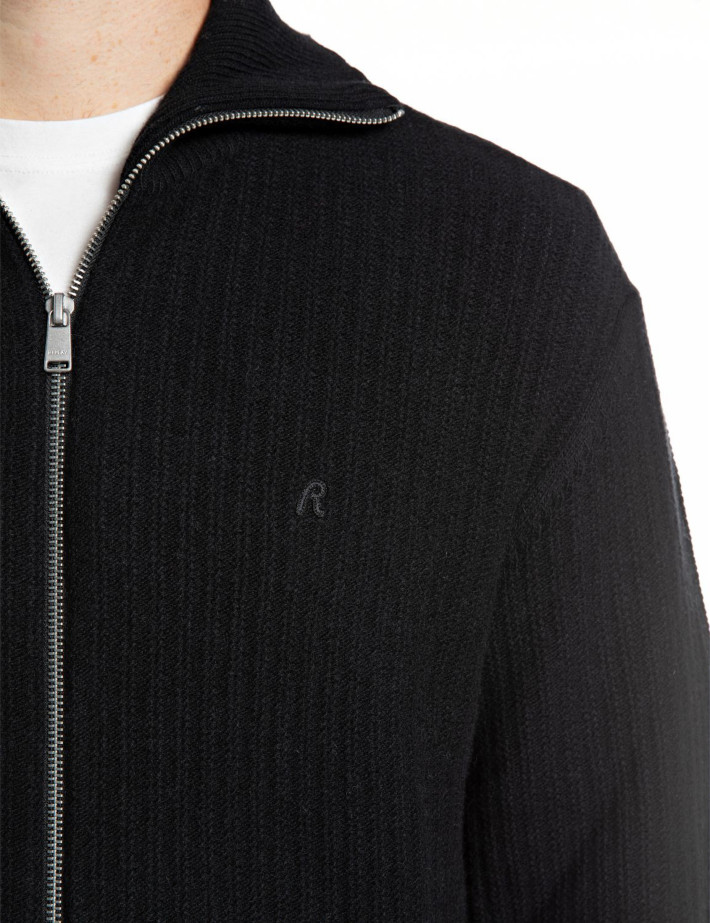 REPLAY Zipper Homme en Maille Noir C098 - 4