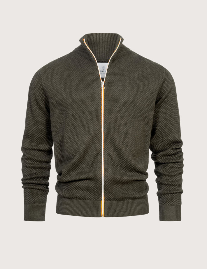 KRONSTADT Zipper en Maille Homme Erik Kaki - 6