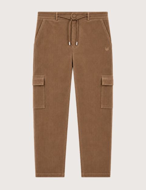 HBT HERITAGE VELOURS FINE COTE | NEWTON Pantalon Cargo Homme Marron