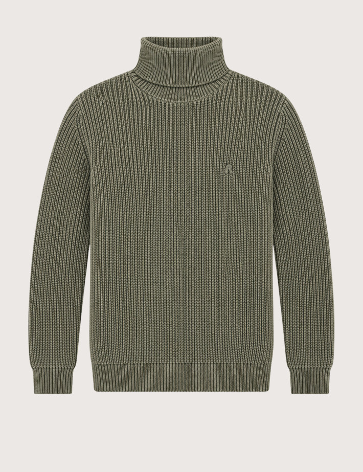 REPLAY Col Roulé Homme en Maille Kaki C00H