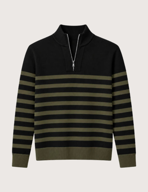 HBT BASICS KNITWEAR | DIEGO Pull Marinière Homme Noir