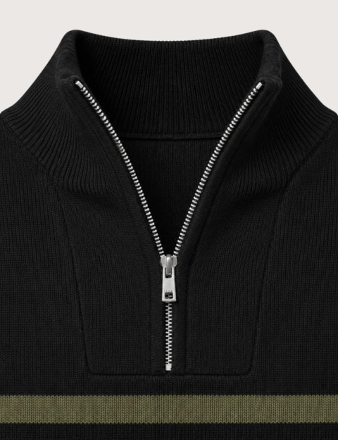HBT BASICS KNITWEAR | DIEGO Pull Marinière Homme Noir - 4