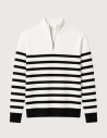 HBT BASICS KNITWEAR | DIEGO Pull Marinière Homme Ecru