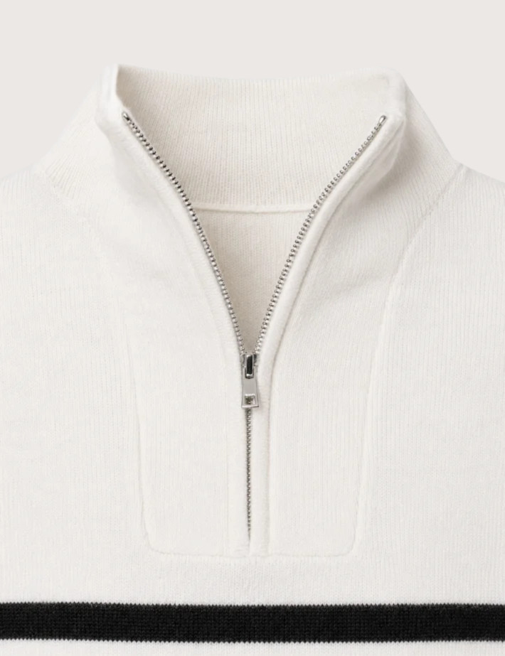 HBT BASICS KNITWEAR | DIEGO Pull Marinière Homme Ecru - 4