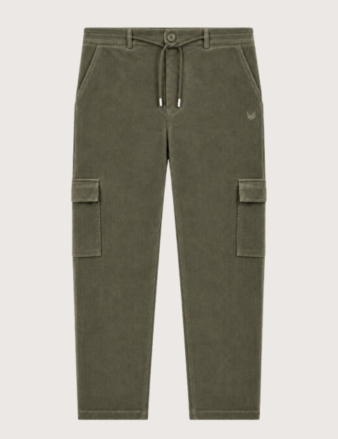 HBT HERITAGE VELOURS FINE COTE | NEWTON Pantalon Cargo Homme Kaki