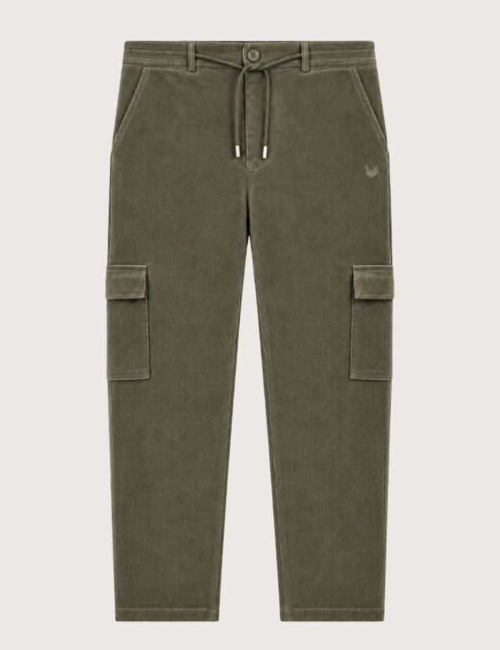HBT HERITAGE VELOURS FINE COTE | NEWTON Pantalon Cargo Homme Kaki