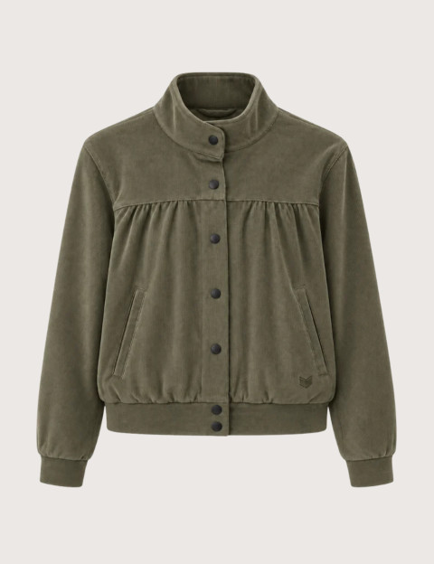 HBT HERITAGE VELOURS TECH | LOUIS Blouson Femme Kaki