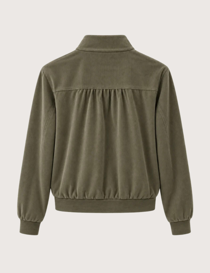 HBT HERITAGE VELOURS TECH | LOUIS Blouson Femme Kaki - 3
