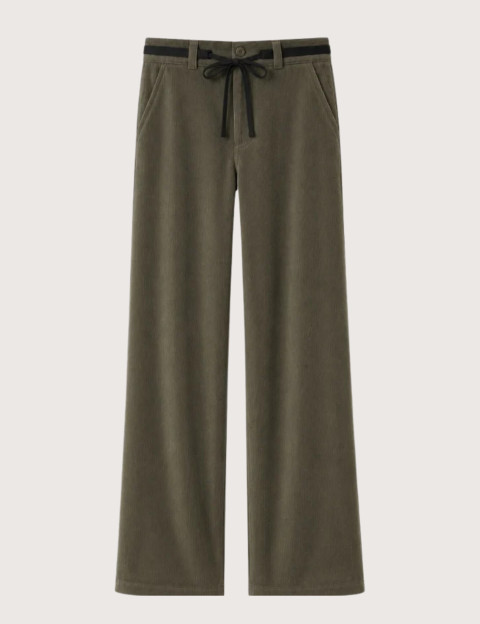 HBT HERITAGE VELOURS TECH | HENRY Pantalon Femme Kaki