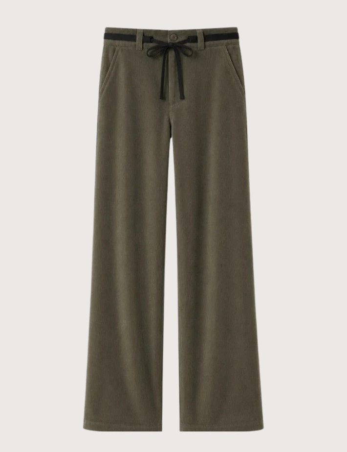HBT HERITAGE VELOURS TECH | HENRY Pantalon Femme Kaki