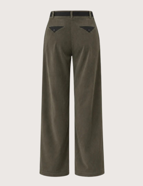 HBT HERITAGE VELOURS TECH | HENRY Pantalon Femme Kaki - 2