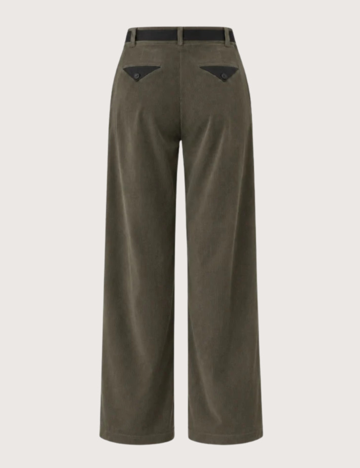 HBT HERITAGE VELOURS TECH | HENRY Pantalon Femme Kaki - 2