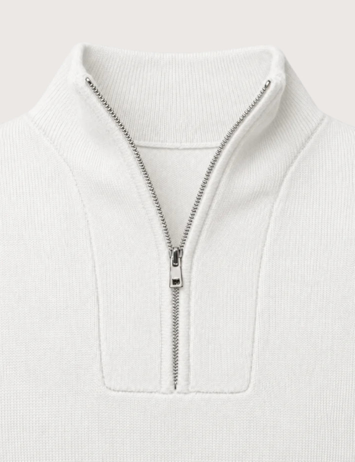 HBT BASICS KNITWEAR | DIEGO Pull Uni Homme Ecru - 4