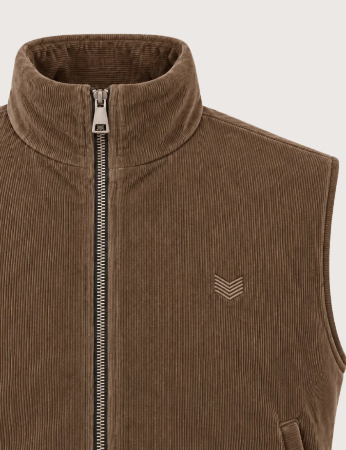 HBT HERITAGE VELOURS FINE COTE | LUKE Doudoune Sans Manches Homme Marron - 3