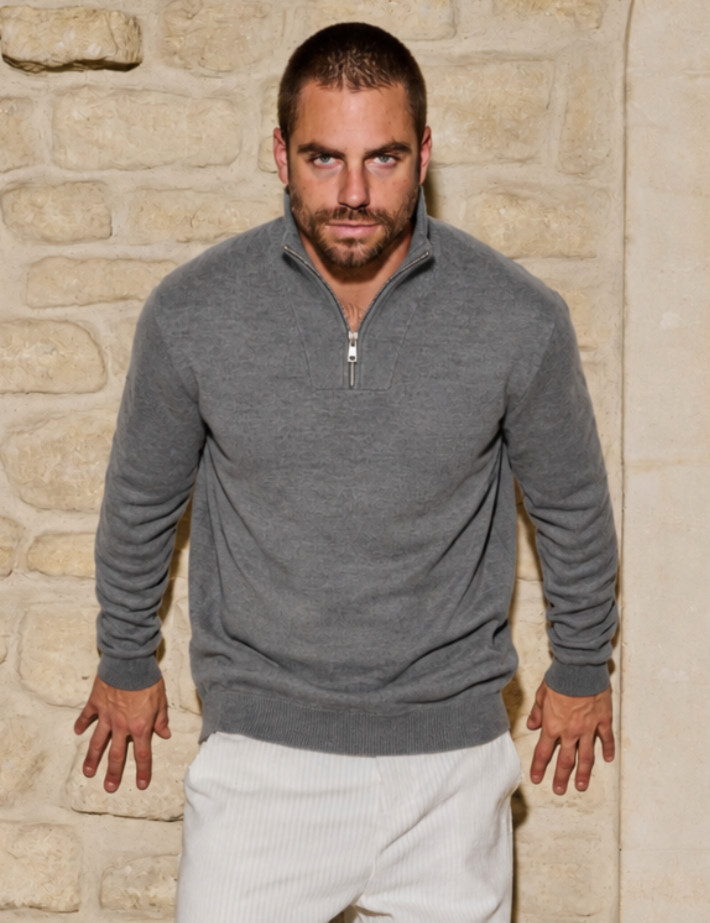 HBT BASICS KNITWEAR | DIEGO Pull Uni Homme Gris - 2