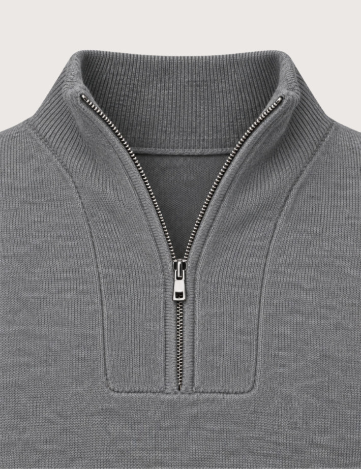 HBT BASICS KNITWEAR | DIEGO Pull Uni Homme Gris - 3