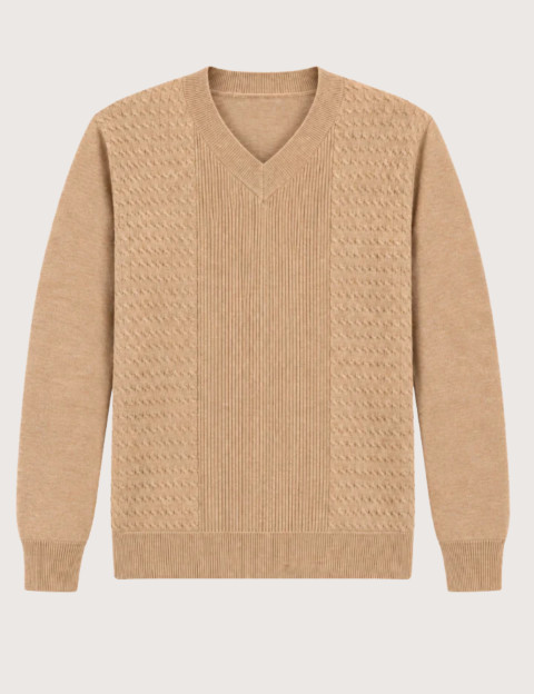 HBT BASICS KNITWEAR | FLAVIO Pull Torsades Femme Beige