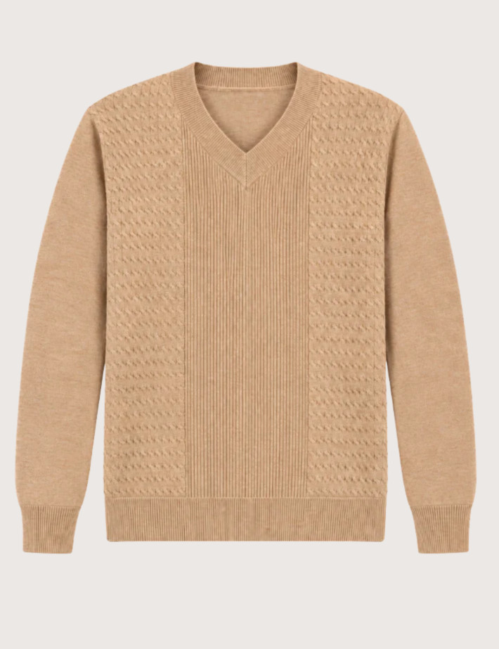 HBT BASICS KNITWEAR | FLAVIO Pull Torsades Femme Beige