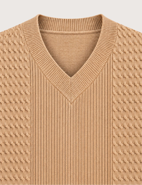 HBT BASICS KNITWEAR | FLAVIO Pull Torsades Femme Beige - 3