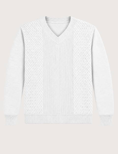 HBT BASICS KNITWEAR | FLAVIO Pull Torsades Femme Ecru